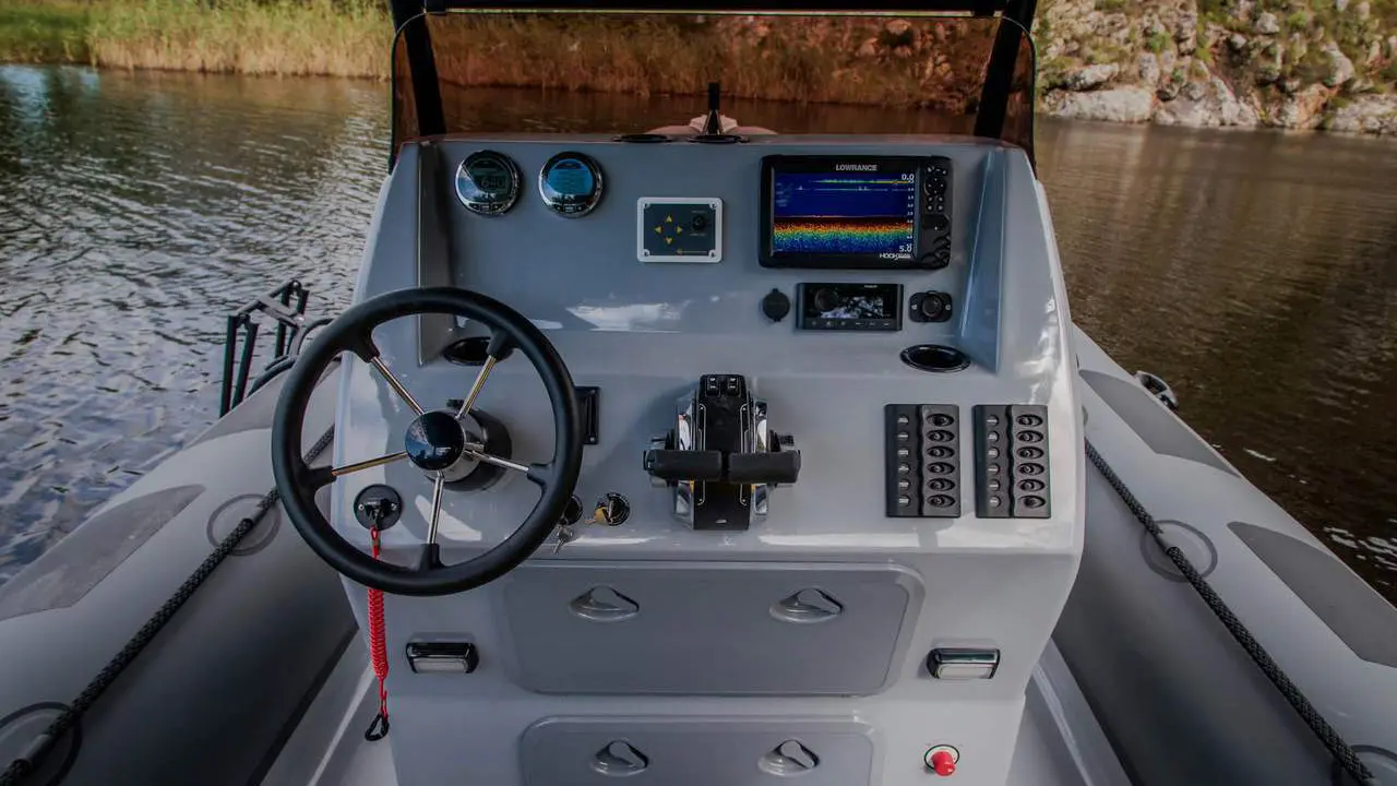 Grey moulded steering console