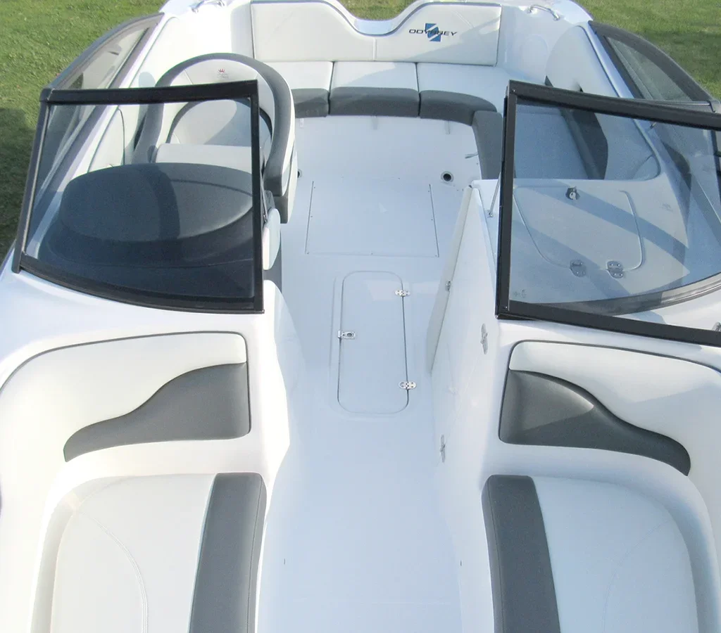 Tinted windscreen with walk-thru door open