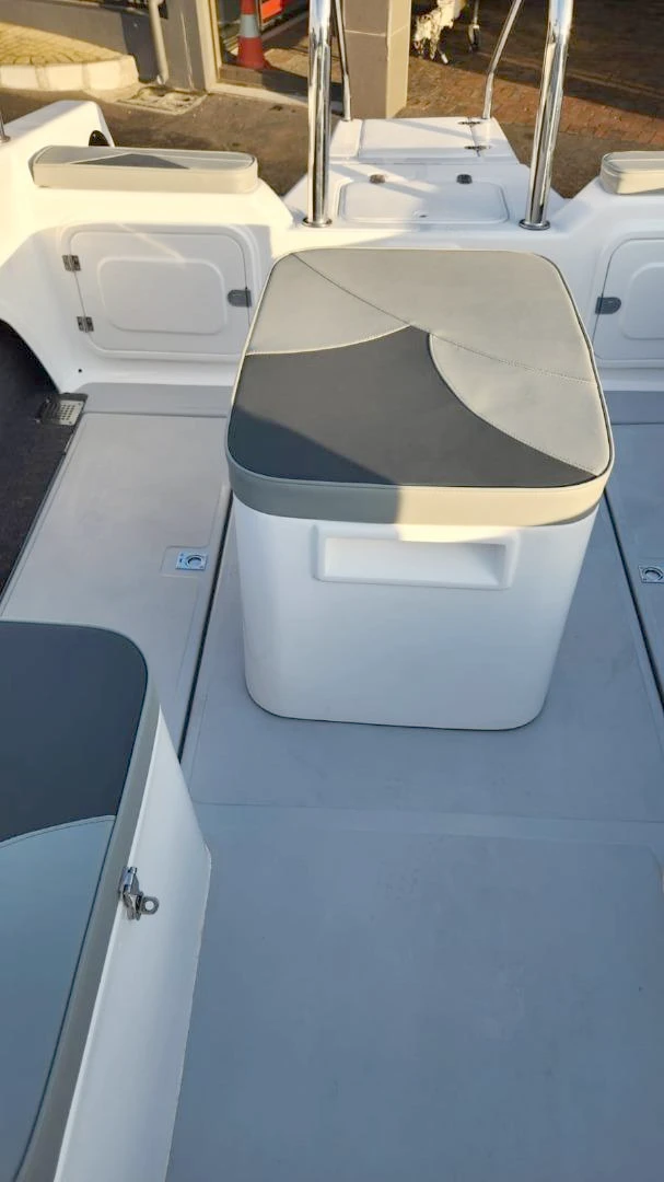 Interior of boat viewed from the bow