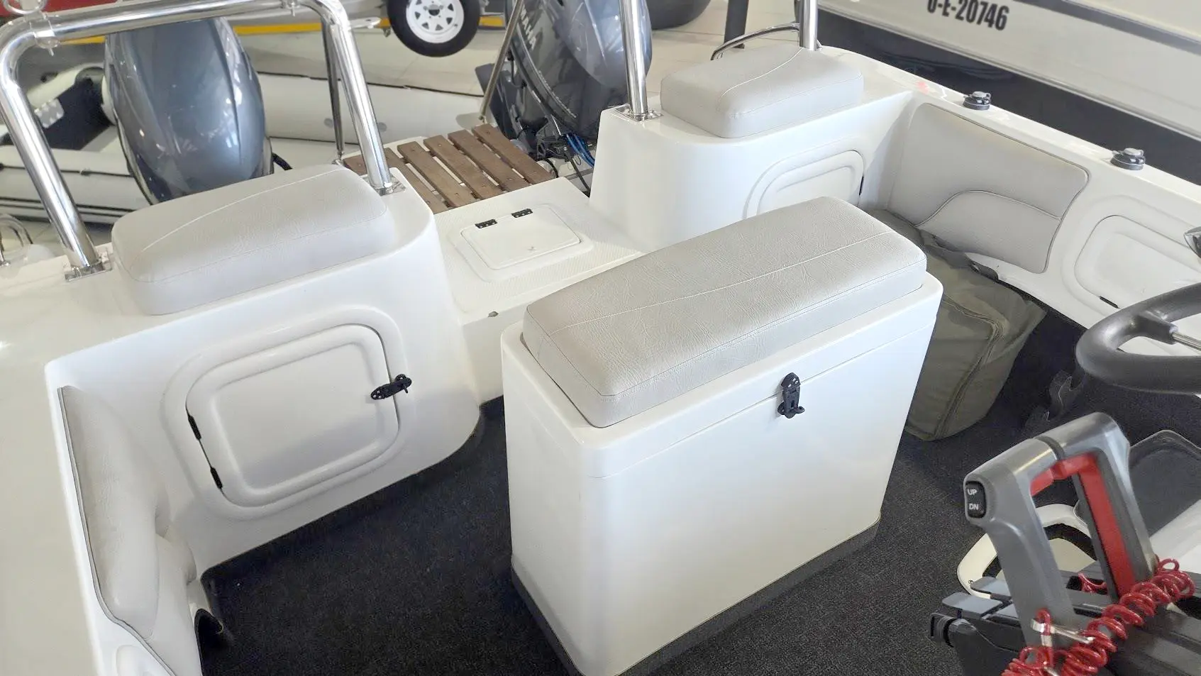 Helm seat with built-in storage